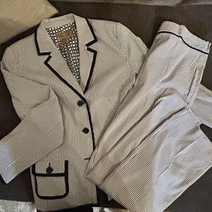 Seersucker Suit Set Navy Stripe | Blazer & Pants | Preppy Spring Summer Set